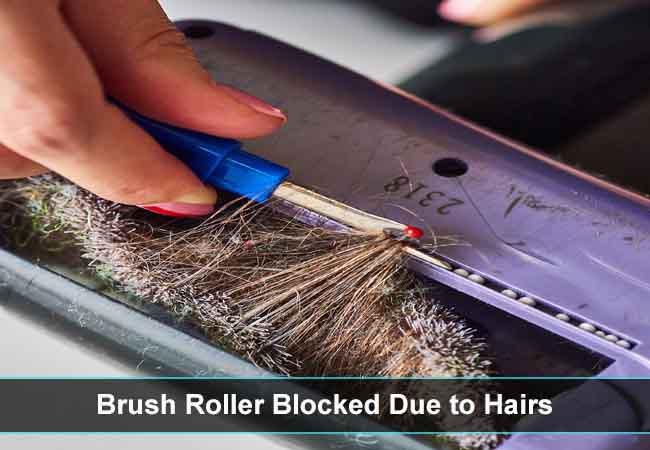 brush roller blocked due to hair