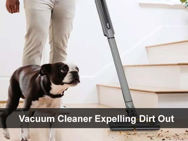 vacuum cleaner expelling dirt out