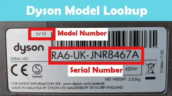 Dyson Model Lookup