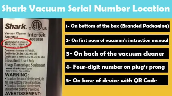 Shark Vacuum Serial Number Location